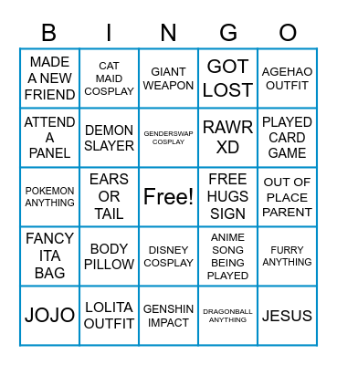 SAN JAPAN BINGO 2022 Bingo Card