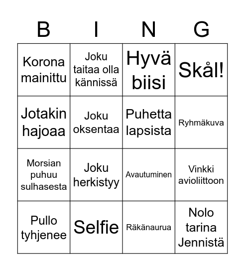 Polttaribingo Card
