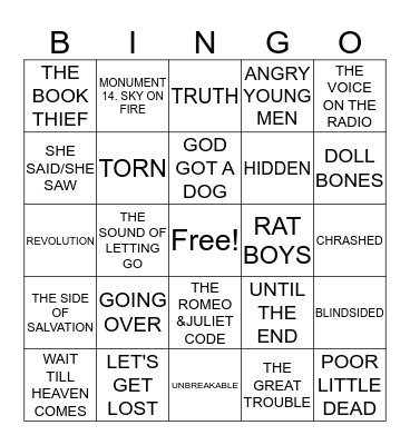 BINGO TEMPLATE  Bingo Card