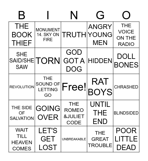 BINGO TEMPLATE Bingo Card