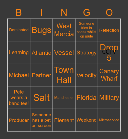 Airbox Tools Down Bingo Card