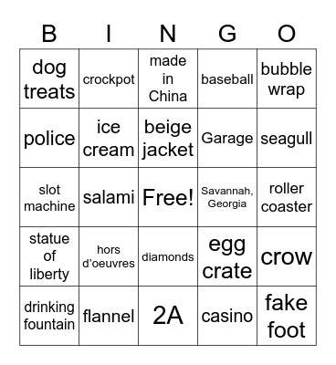 Ace Ventura Pet Detective Scenes Bingo Card
