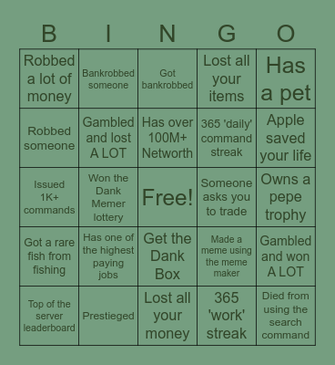 DankMemer bingo (Hard) Bingo Card