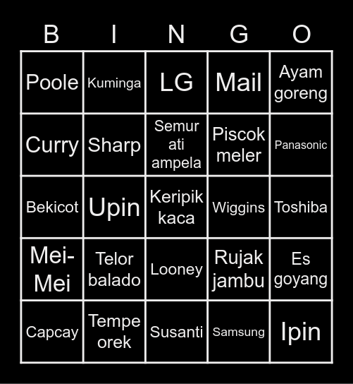 Davika Hoorne Bingo Card