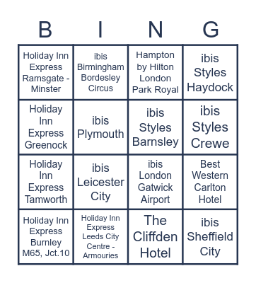 Starboard Bingo Card