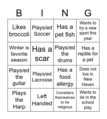 7W Bingo Card