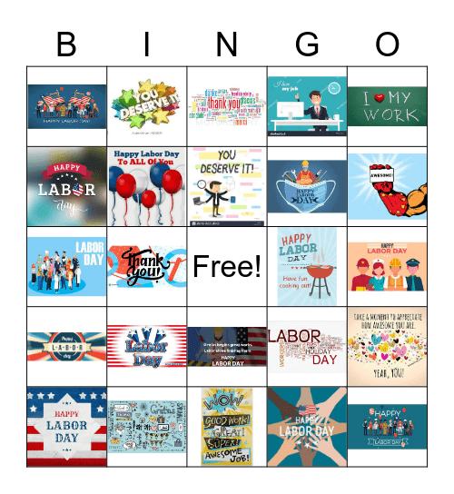 LABOR DAY BINGO! Bingo Card