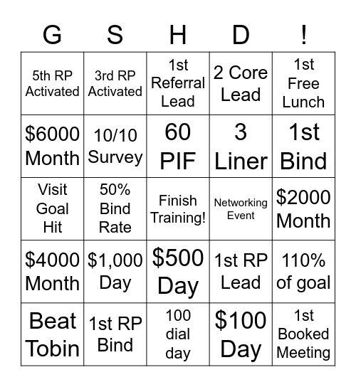 Goosey Bingo Card