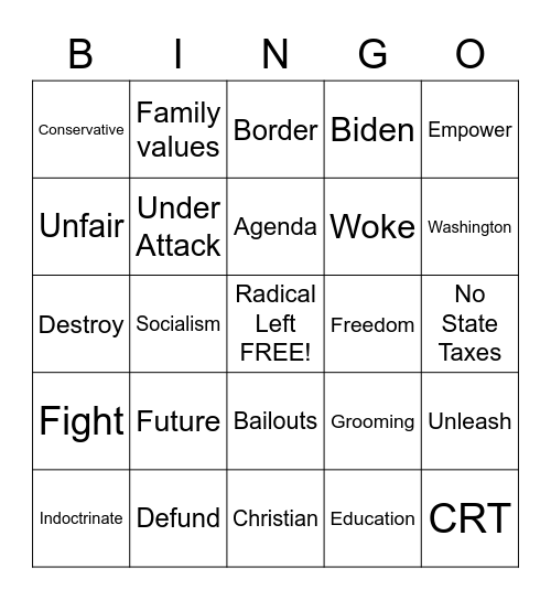 Sarah Huckabee Sanders Buzzword Bingo Card