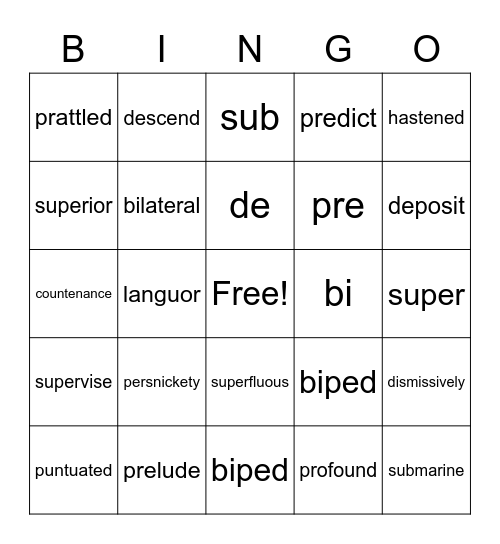 Caesar's English Lesson 1& 2 Bingo Card