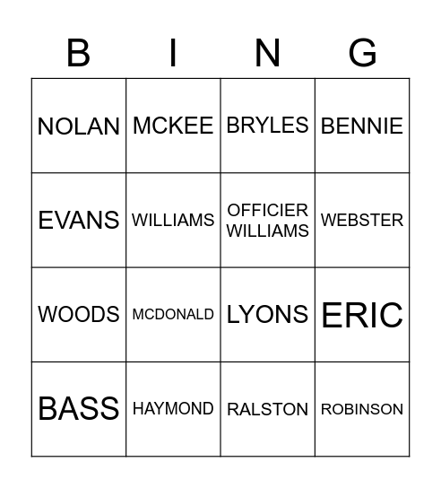 CATO Bingo Card