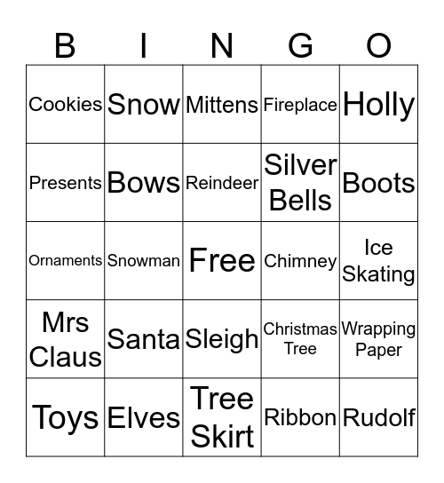 Christmas Bingo Card