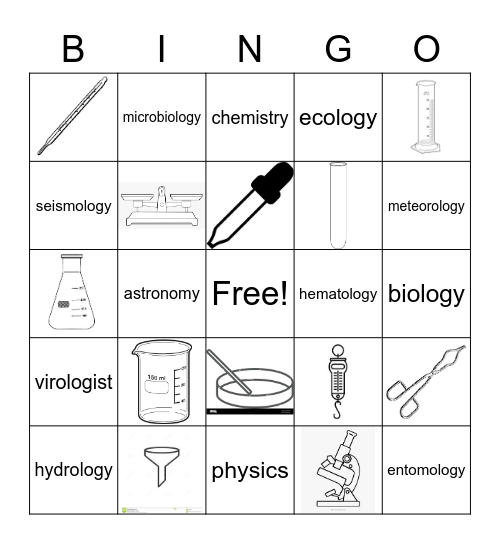 SCIENCE Bingo Card