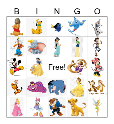 Disney Bingo Card