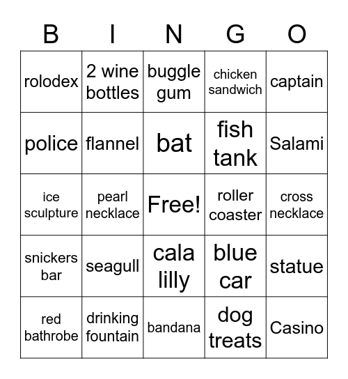 Ace Ventura Pet Detective Bingo Card