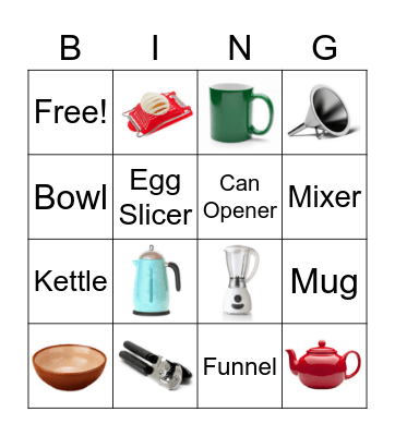 In the kitchen Bingo Card