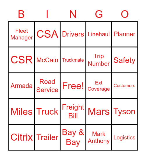 DAW Bingo! Bingo Card