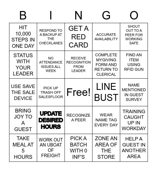 TARGET 0804 Bingo Card