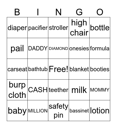 CASH  Bingo Card