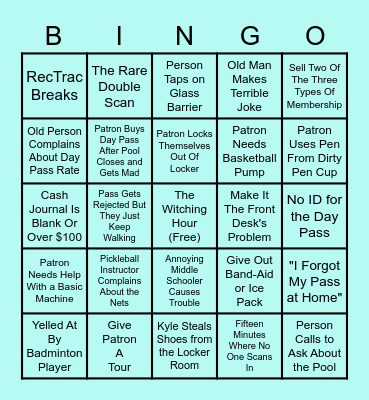 Control Desk Bingo Card