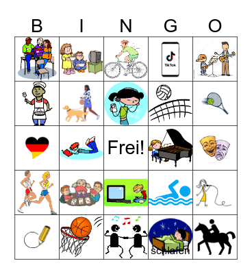 Was machst du in deiner Freizeit? Bingo Card