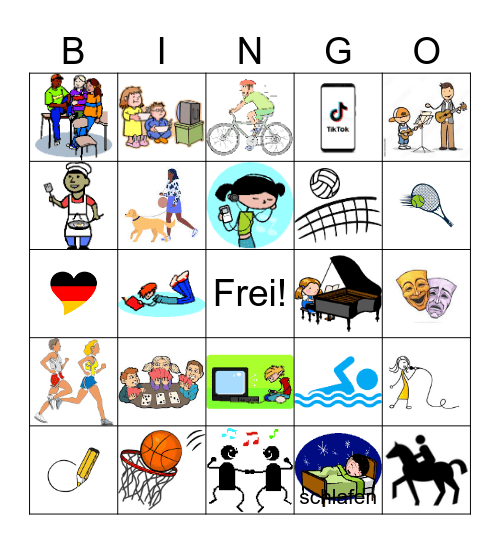 Was machst du in deiner Freizeit? Bingo Card