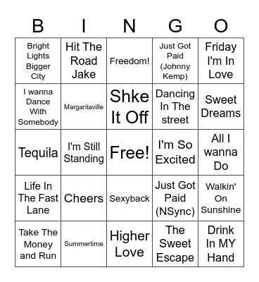 After Work Bingo Card