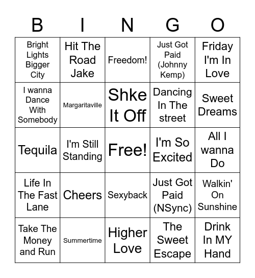After Work Bingo Card