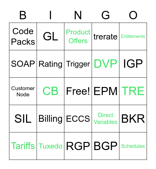 Singleview Bingo Card