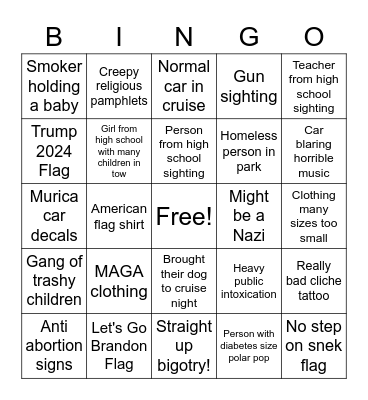 Cruise Night 2022! Bingo Card