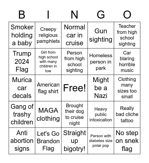 Cruise Night 2022! Bingo Card