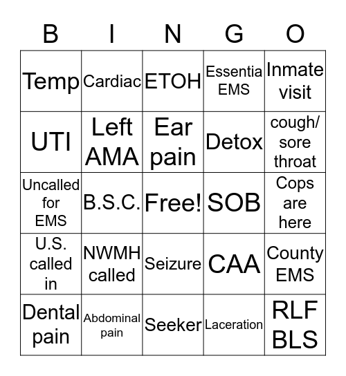 ED   BINGO Card