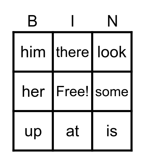 Sight Words #3 Bingo Card