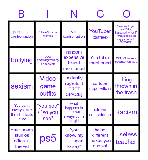 Dhar Mann Bingo v6 Bingo Card