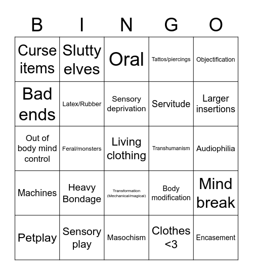 Test Bingo Card