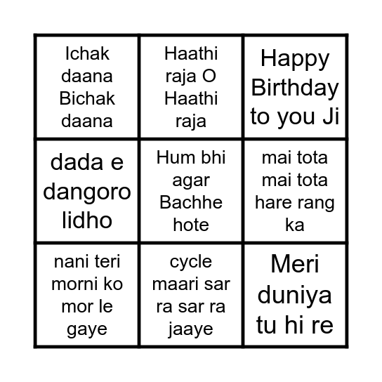 Prakshi's Birthday Bingo Card