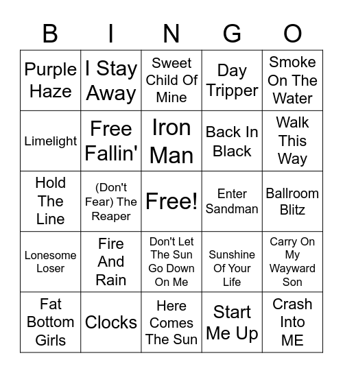 GIVE ME THE INTROS Bingo Card
