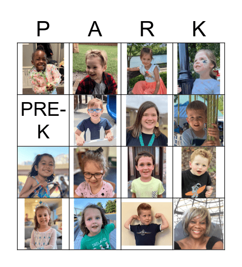 PARK PRE-K BINGO Card