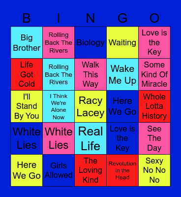 Andy - Sound Of The Underground Bingo Card