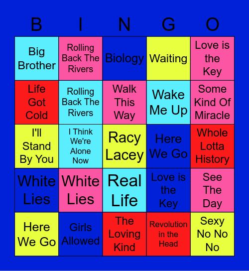 Andy - Sound Of The Underground Bingo Card