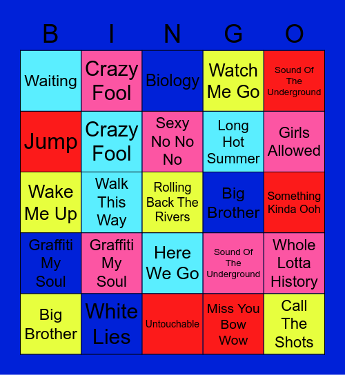 Andy - Sound Of The Underground Bingo Card