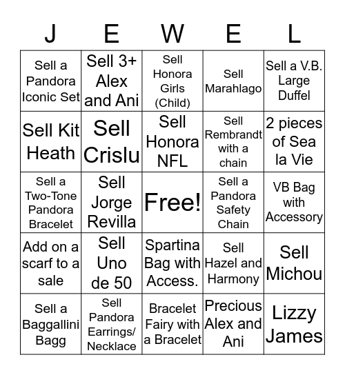 Silver Moon Jewel Bingo Card