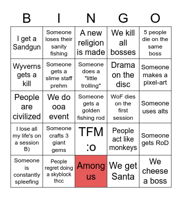 THCC Terracaelum bingo by Cat Bingo Card