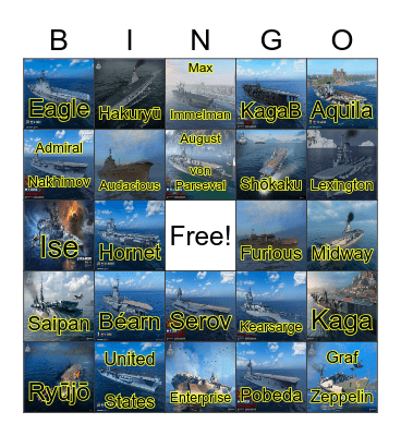 WOWS CARRIER ASSAULT Bingo Card