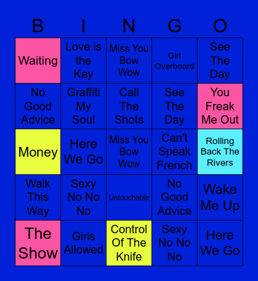 Andy - Sound Of The Underground Bingo Card