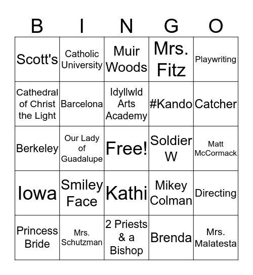 K A N D O Bingo Card