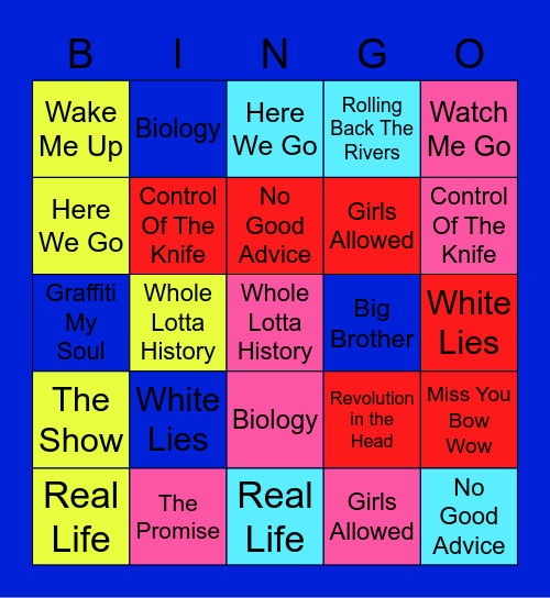 Andy - No Good Advice Bingo Card