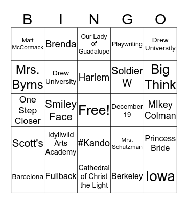 K A N D O Bingo Card
