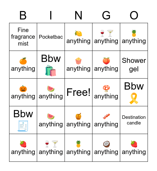 Bingo Frenzy Bingo Card
