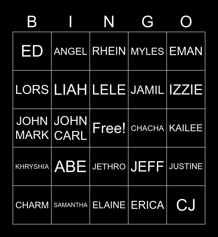 12 STEM B Bingo Card